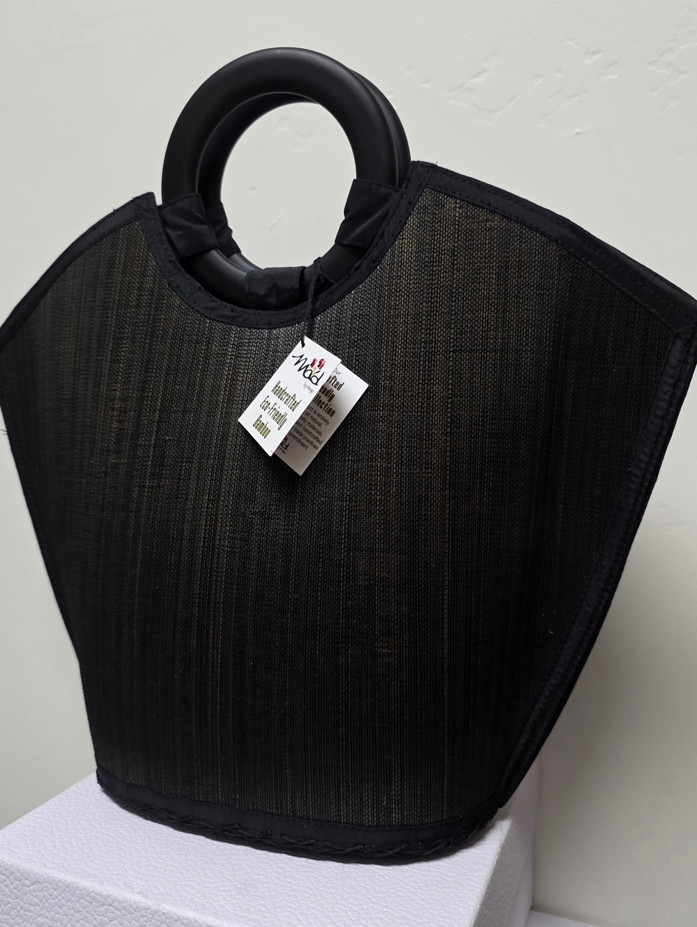 MAD by Design Onyx Stingray Bamboo Handbag NWT